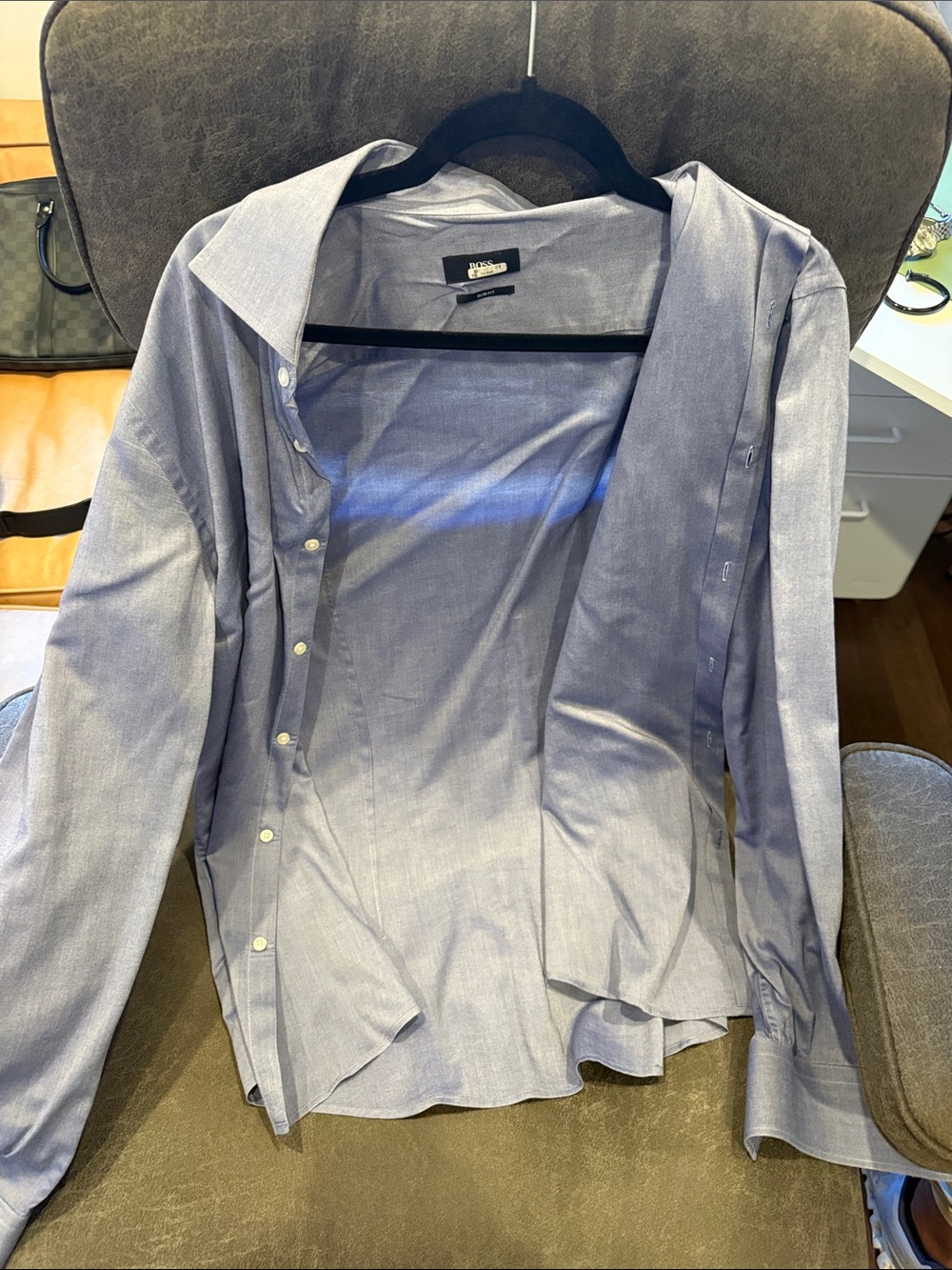 Boss Light Blue Men's Dress Shirt – Spread Collar